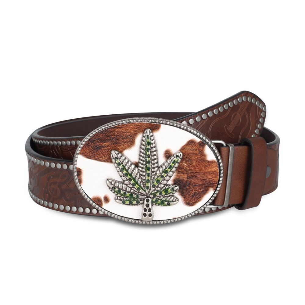 2996 Western Cowboy Cowgirl Belt Country For Men Women, Leather Bull